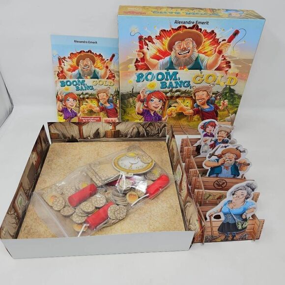 BOOM BANG GOLD BOARD GAME HABA FAMILY ENGLISH 2-4 PLAYERS COMPLETE - Picture 1 of 6